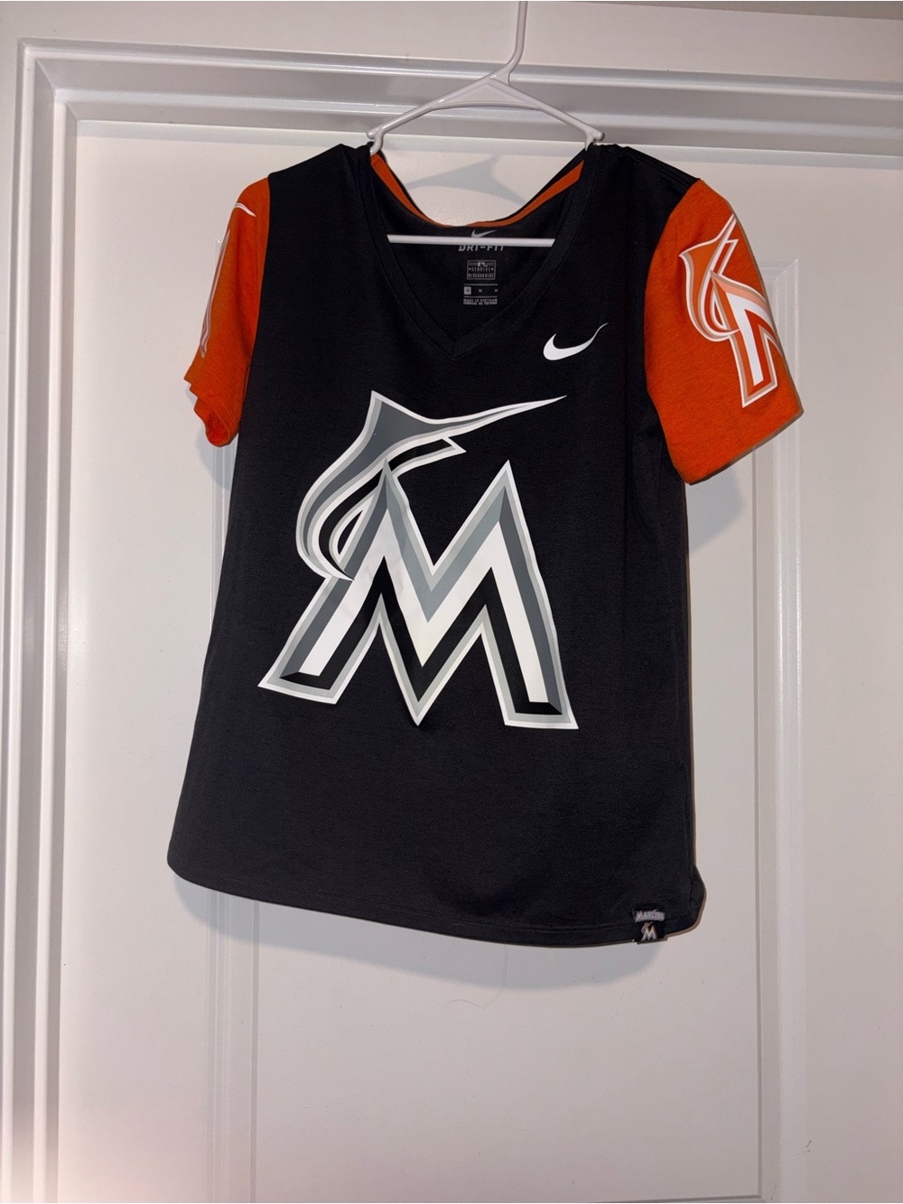 Nike Black & Orange Miami Marlins Short Sleeve Tee